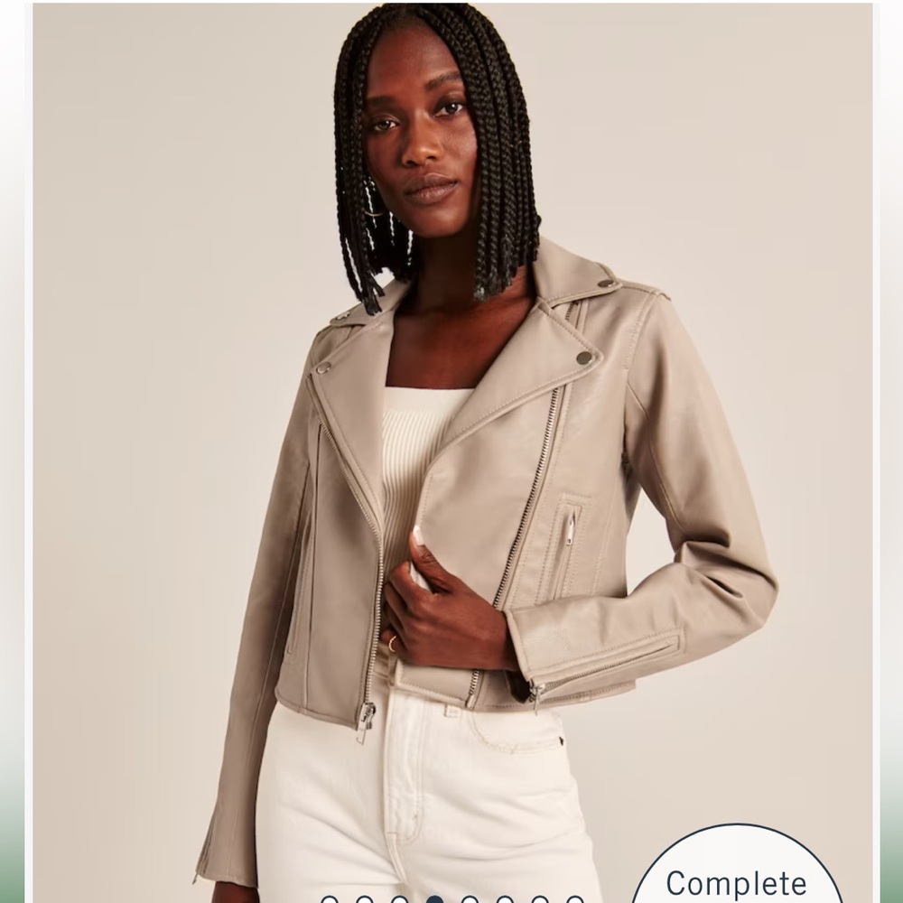 Abercrombie & Fitch Vegan Leather Moto Jacket - Picture 1 of 12